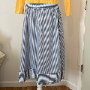 ✨FINAL SALE✨Christopher and Banks Blue and White Striped Midi Skirt-Size L